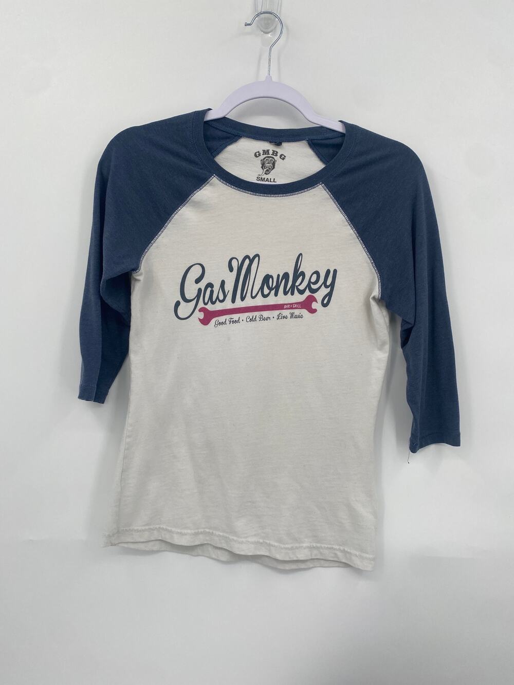 Gas Monkey Garage GMBG Women's Raglan Baseball Tee 3/4 Sleeve Size Small
